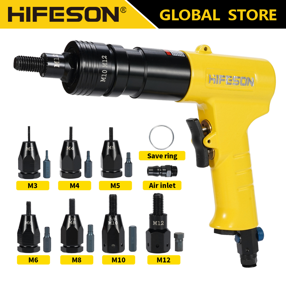Rivet Setter Tool - هوائي الهواء جوزة برْشام البنادق إدراج