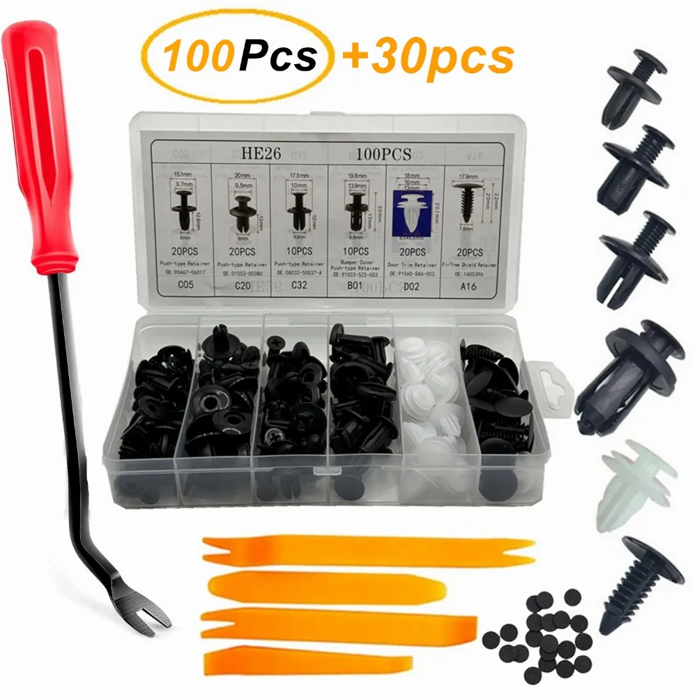 Rivet Setter Tool - جديد 100 قطعة مقاطع بلاستيكية للسيارة